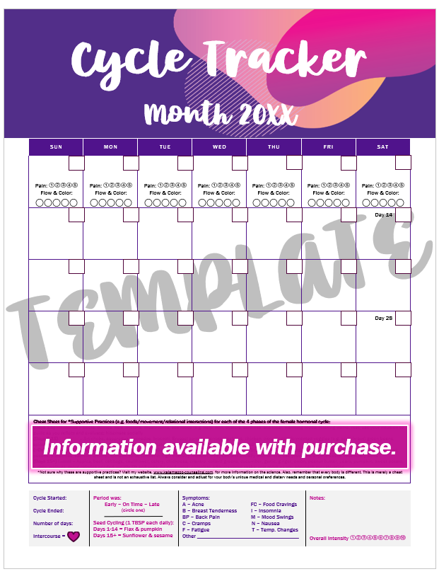 Female Hormone Cycle Tracker - Month View